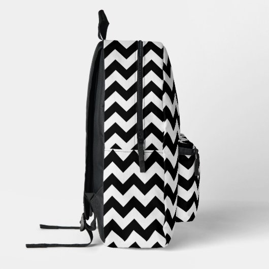 Schwarz-Weiß-Zigzag-Muster, Zickzack Muster Bedruckter Rucksack (Links)