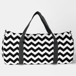 Schwarz-Weiß-Zigzag-Muster, Zickzack Muster Duffle Bag