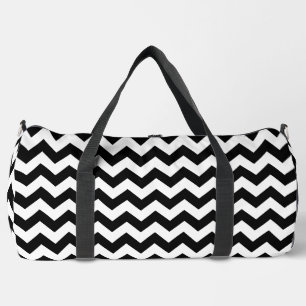 Schwarz-Weiß-Zigzag-Muster, Zickzack Muster Duffle Bag