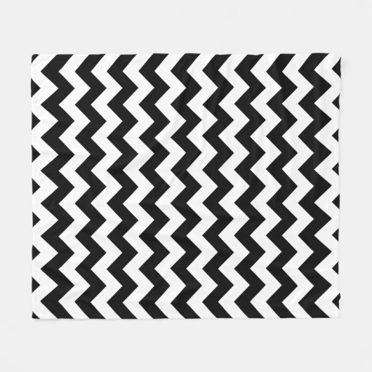 Schwarz-Weiß-Zigzag-Muster, Zickzack Muster Fleecedecke (Vorderseite (Horizontal))