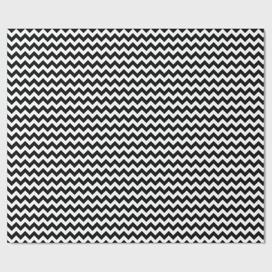 Schwarz-Weiß-Zigzag-Muster, Zickzack Muster Geschenkpapier (Flach)