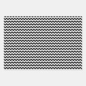 Schwarz-Weiß-Zigzag-Muster, Zickzack Muster Geschenkpapier Set (Vorderseite 2)