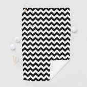 Schwarz-Weiß-Zigzag-Muster, Zickzack Muster Golfhandtuch (Insitu)
