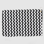 Schwarz-Weiß-Zigzag-Muster, Zickzack Muster Golfhandtuch (Horizontal)
