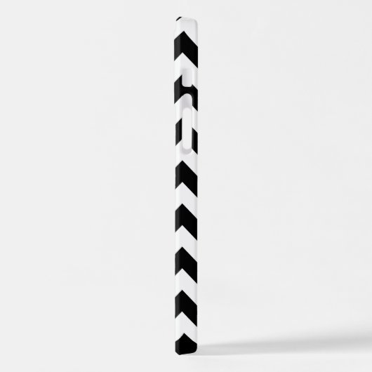 Schwarz-Weiß-Zigzag-Muster, Zickzack Muster iPhone Hülle (Linke Seite)