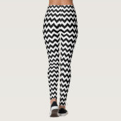Schwarz-Weiß-Zigzag-Muster, Zickzack Muster Leggings (Rückseite)