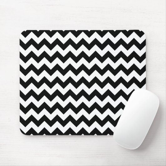 Schwarz-Weiß-Zigzag-Muster, Zickzack Muster Mousepad (Mit Mouse)