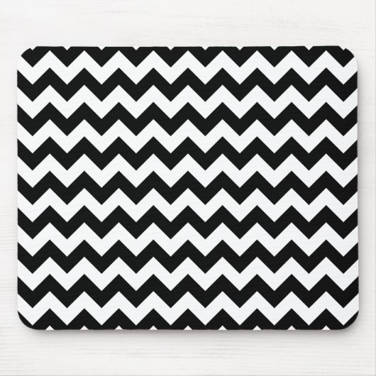 Schwarz-Weiß-Zigzag-Muster, Zickzack Muster Mousepad (Vorne)