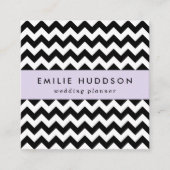Schwarz-Weiß-Zigzag-Muster, Zickzack Muster Quadratische Visitenkarte (Vorderseite)