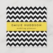 Schwarz-Weiß-Zigzag-Muster, Zickzack Muster Quadratische Visitenkarte (Vorderseite)