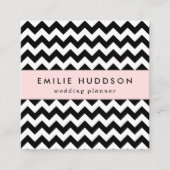 Schwarz-Weiß-Zigzag-Muster, Zickzack Muster Quadratische Visitenkarte (Vorderseite)