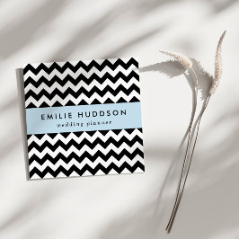 Schwarz-Weiß-Zigzag-Muster, Zickzack Muster Quadratische Visitenkarte