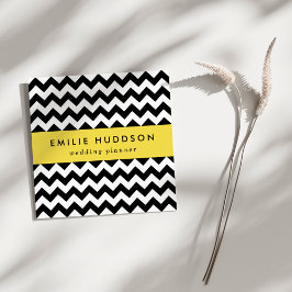 Schwarz-Weiß-Zigzag-Muster, Zickzack Muster Quadratische Visitenkarte