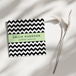 Schwarz-Weiß-Zigzag-Muster, Zickzack Muster Quadratische Visitenkarte