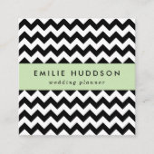 Schwarz-Weiß-Zigzag-Muster, Zickzack Muster Quadratische Visitenkarte (Vorderseite)