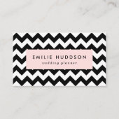 Schwarz-Weiß-Zigzag-Muster, Zickzack Muster Visitenkarte (Vorderseite)