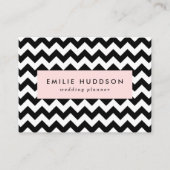 Schwarz-Weiß-Zigzag-Muster, Zickzack Muster Visitenkarte (Vorderseite)