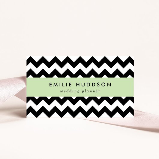 Schwarz-Weiß-Zigzag-Muster, Zickzack Muster Visitenkarte