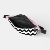 Schwarz-Weiß-Zigzag-Muster, Zickzack, rosa Bauchtasche (Offen)