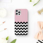 Schwarz-Weiß-Zigzag-Muster, Zickzack, rosa Case-Mate iPhone Hülle