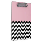 Schwarz-Weiß-Zigzag-Muster, Zickzack, rosa Klemmbrett (Rechts)