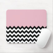 Schwarz-Weiß-Zigzag-Muster, Zickzack, rosa Mousepad (Mit Mouse)