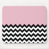 Schwarz-Weiß-Zigzag-Muster, Zickzack, rosa Mousepad (Vorne)