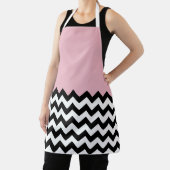 Schwarz-Weiß-Zigzag-Muster, Zickzack, rosa Schürze (InSitu)