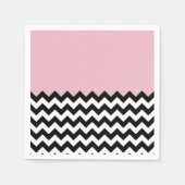 Schwarz-Weiß-Zigzag-Muster, Zickzack, rosa Serviette (Vorderseite)