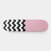 Schwarz-Weiß-Zigzag-Muster, Zickzack, rosa Skateboard (Horizontal)