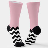 Schwarz-Weiß-Zigzag-Muster, Zickzack, rosa Socken (Gewinkelt)