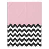 Schwarz-Weiß-Zigzag-Muster, Zickzack, rosa Tischdecke (Vorderseite)