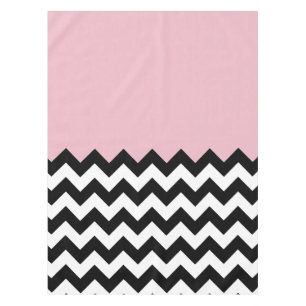 Schwarz-Weiß-Zigzag-Muster, Zickzack, rosa Tischdecke