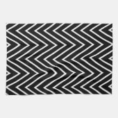 Schwarz-Weiß-ZigZag {pflücke deine Farbe} Geschirrtuch (Horizontal)