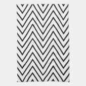 Schwarz-Weiß-ZigZag {pflücke deine Farbe} Handtuch (Vertikal)