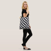 Schwarz-weiß ZigZag Tasche (Am Model)