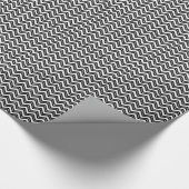 Schwarz-Weiß Zigzag Zickzack Muster Geschenkpapier (Ecke)