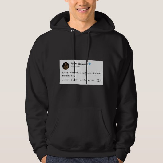 Schwarz-Weiß-Zitat Hoodie (Vorderseite)