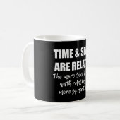 Schwarz-Weiß-Zitat über die sonnige Wissenschaft Kaffeetasse (Vorderseite Links)