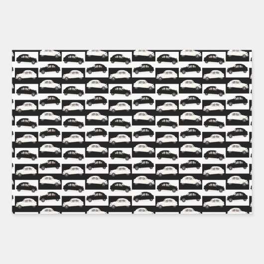 Schwarz-Weiß-Zitronen-Muster 2 V Geschenkpapier Set (Vorderseite 3)