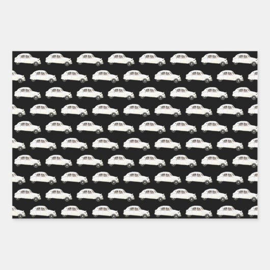 Schwarz-Weiß-Zitronen-Muster 2 V Geschenkpapier Set (Vorderseite 2)