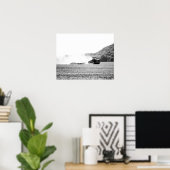 Schwarz-Weiß-Zuchttraktor, in Feld 16x20 Poster (Heimbüro)