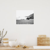 Schwarz-Weiß-Zuchttraktor, in Feld 16x20 Poster (Küche)