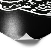 Schwarz-Weiß-Zucker-Schädelherz Fotodruck (Ecke)