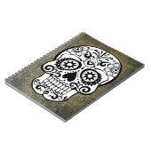 Schwarz-Weiß-Zucker-Schädelschiefer Notizblock (Linke Seite)