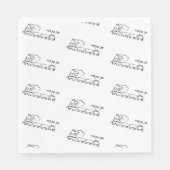 Schwarz-Weiß-Zug Upsherin Napkins Serviette (Vorderseite)