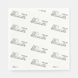 Schwarz-Weiß-Zug Upsherin Napkins Serviette