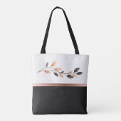 Schwarz-Weiß Zwei-Töne mit Blatt-Design Tasche (Rückseite)
