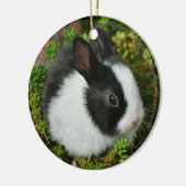 Schwarz-Weiß-Zwerg Mini Bunny Rabbit Keramik Ornament (Links)