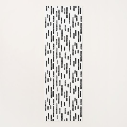 Schwarz-Weiß-Zwerglinien-Muster Yogamatte (Rückseite)